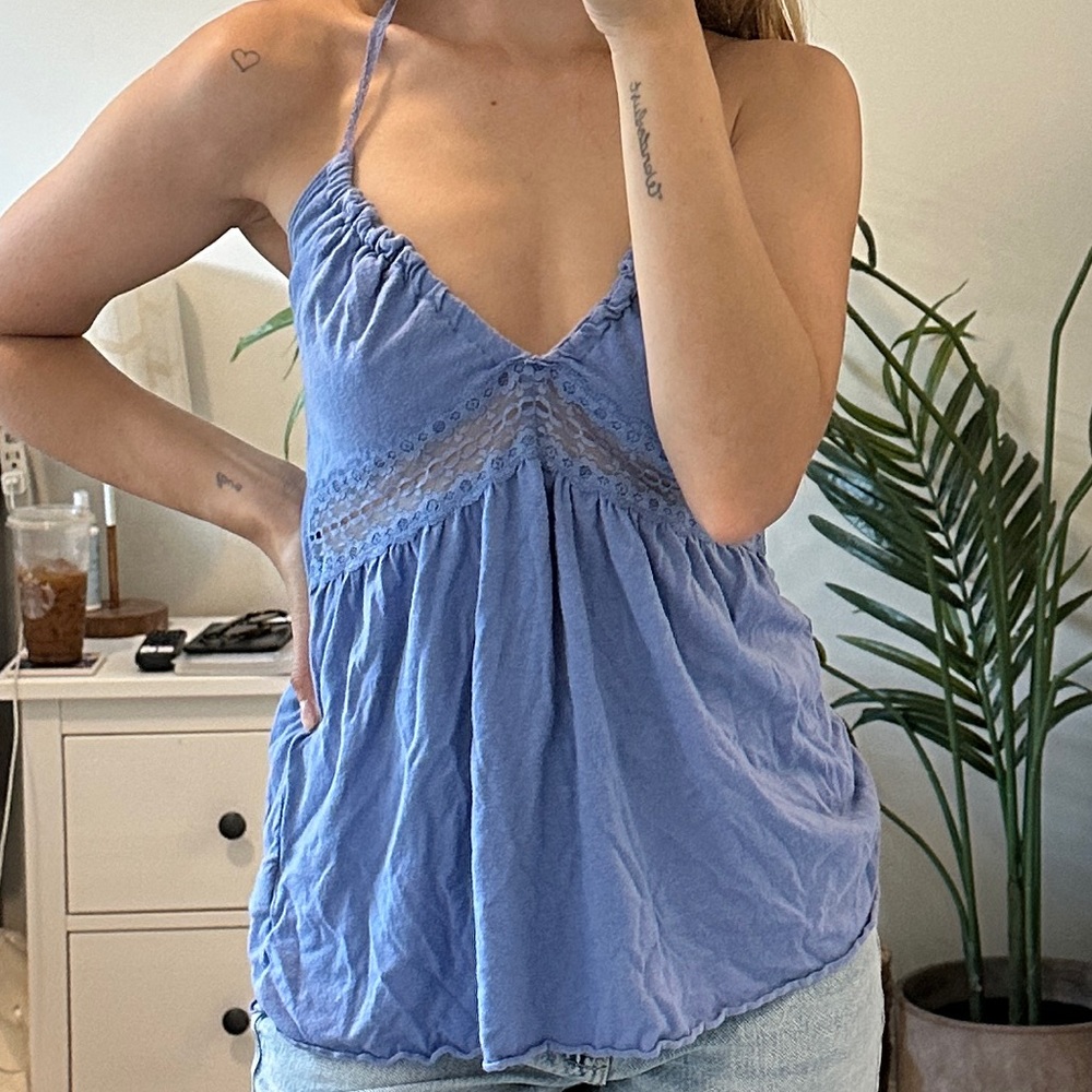 DKNY lace purple tank